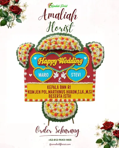 Karangan Papan Bunga Pernikahan di Sirnaresmi
